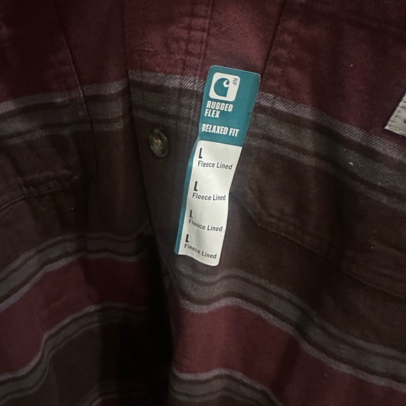 NWT Large Carhartt men’s rugged flex RELAXED fit button down shirt - Picture 3 of 7